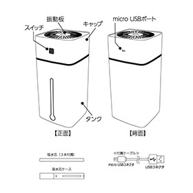 卓上USB加湿器1L