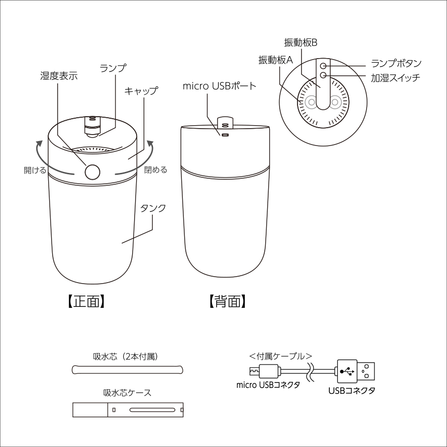 卓上USB加湿器ダブルミスト　2.5L