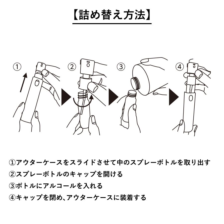 携帯用スプレーボトル ラウンド 10ml（アルコール対応)